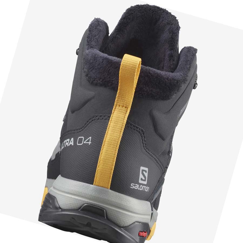 Salomon X ULTRA 4 MID WINTER THINSULATE™ CLIMASALOMON™ Vinterkängor Herr Svarta Grå | AGKUFLV-21