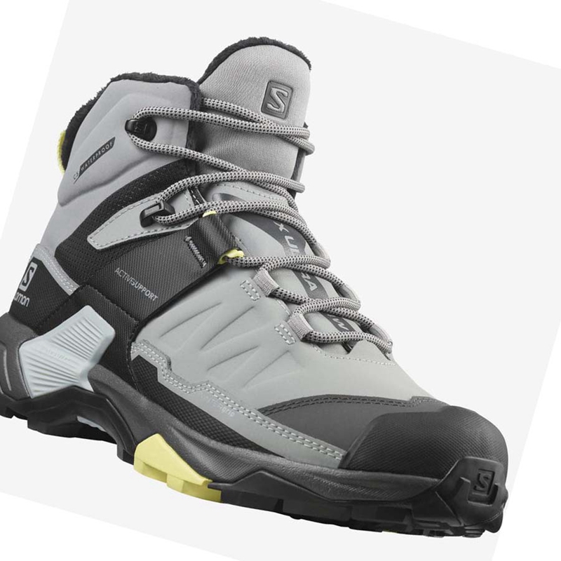 Salomon X ULTRA 4 MID WINTER THINSULATE™ CLIMASALOMON™ Vinterkängor Dam Grå | HQZYWET-65