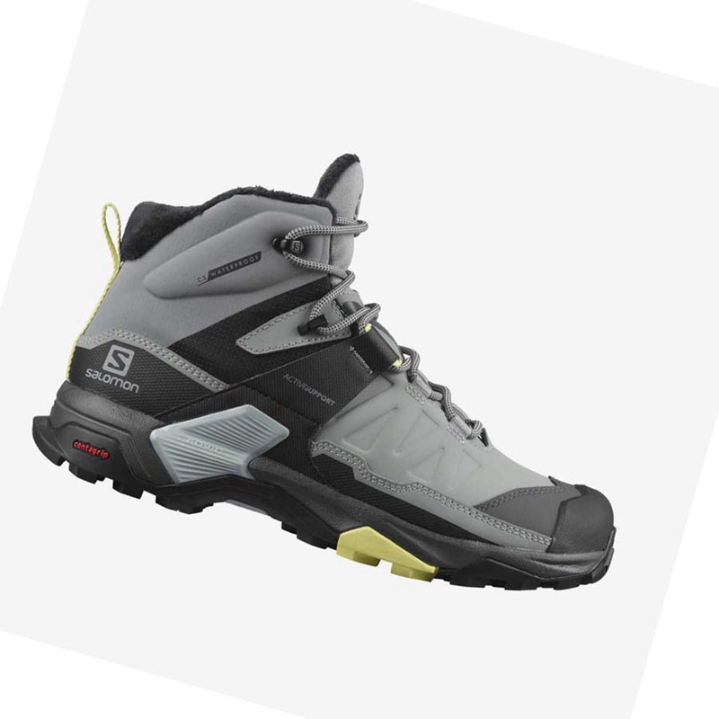 Salomon X ULTRA 4 MID WINTER THINSULATE™ CLIMASALOMON™ Vinterkängor Dam Grå | HQZYWET-65