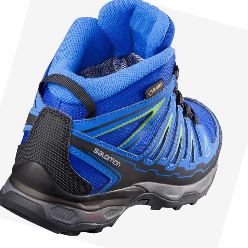 Salomon X-ULTRA MID GORE-TEX GTX Vandringsskor Barn Blå | EGBADLY-53