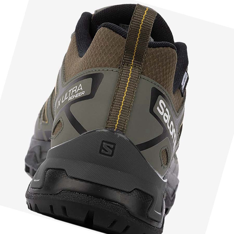 Salomon X ULTRA PIONEER CLIMASALOMON™ WATERPROOF Vandringsskor Herr Olivgröna Svarta | CDMPFBH-40