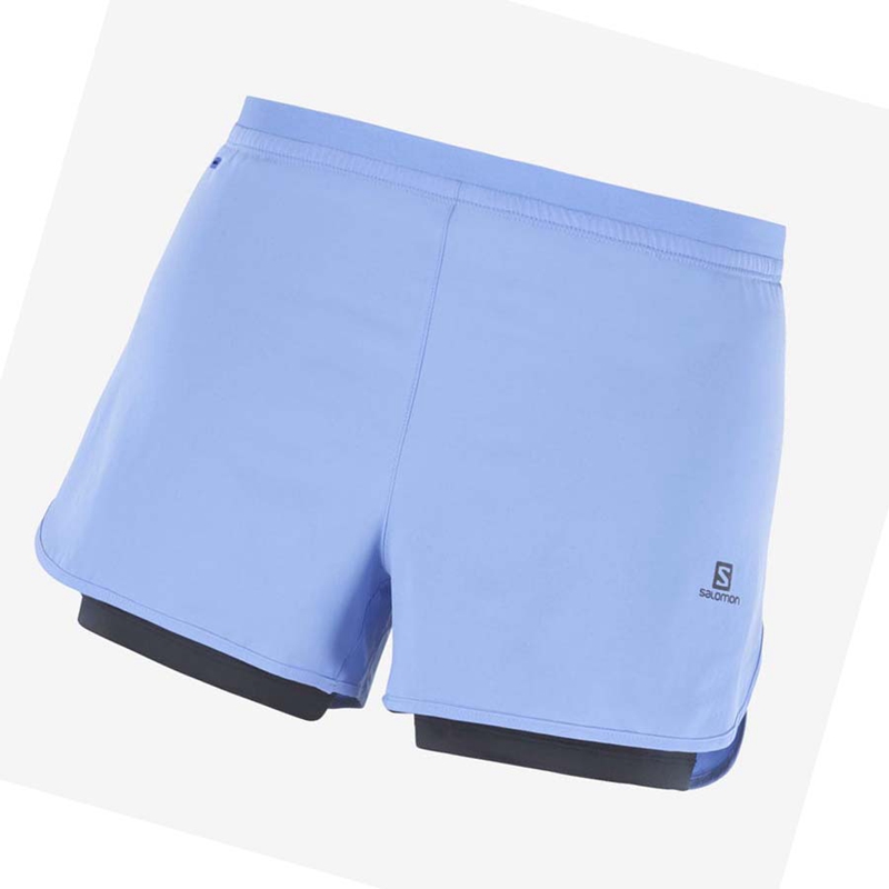 Salomon CROSS 2IN1 Shorts Dam Blå | CDWAQZL-86