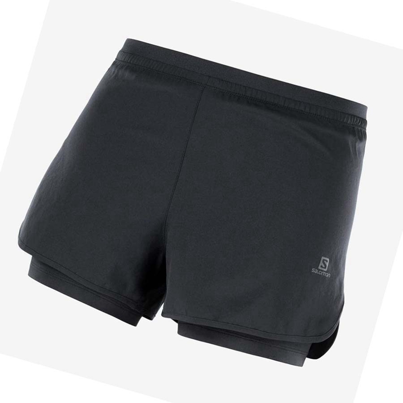 Salomon CROSS 2IN1 Shorts Dam Svarta | DWGXJRC-49