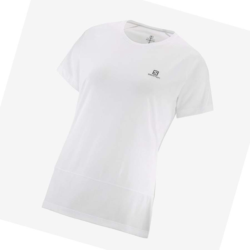 Salomon CROSS RUN T-shirt Dam Vita | IXBEZUL-73