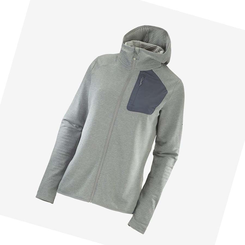 Salomon ESSENTIAL LIGHTWARM HOODED Hoodie Dam Gröna | KUBYFGZ-63