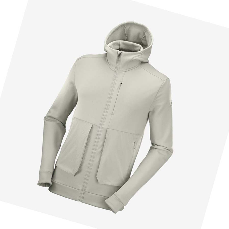 Salomon ESSENTIAL WARM FLEECE Hoodie Herr Beige | TGQKBEL-40