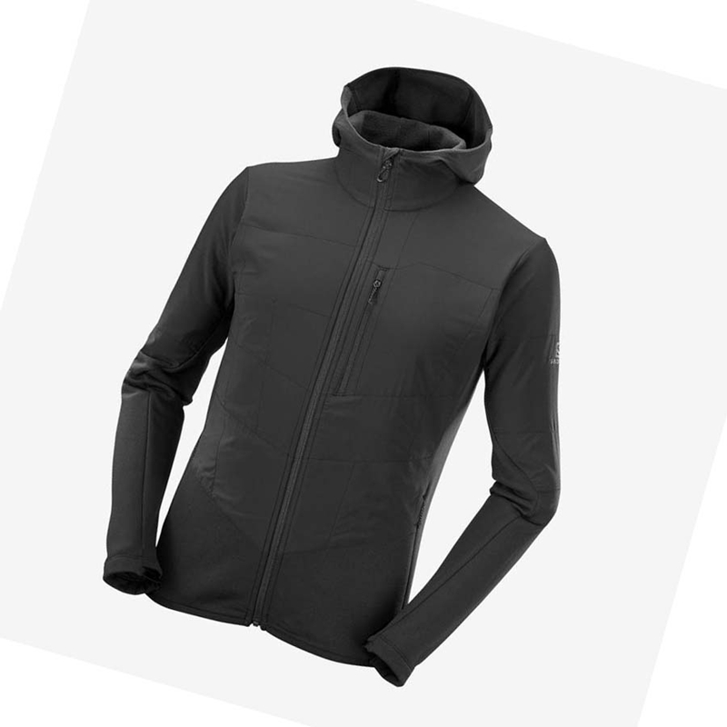 Salomon OUTLINE WARM HYBRID Hoodie Herr Svarta | PMRABJF-97