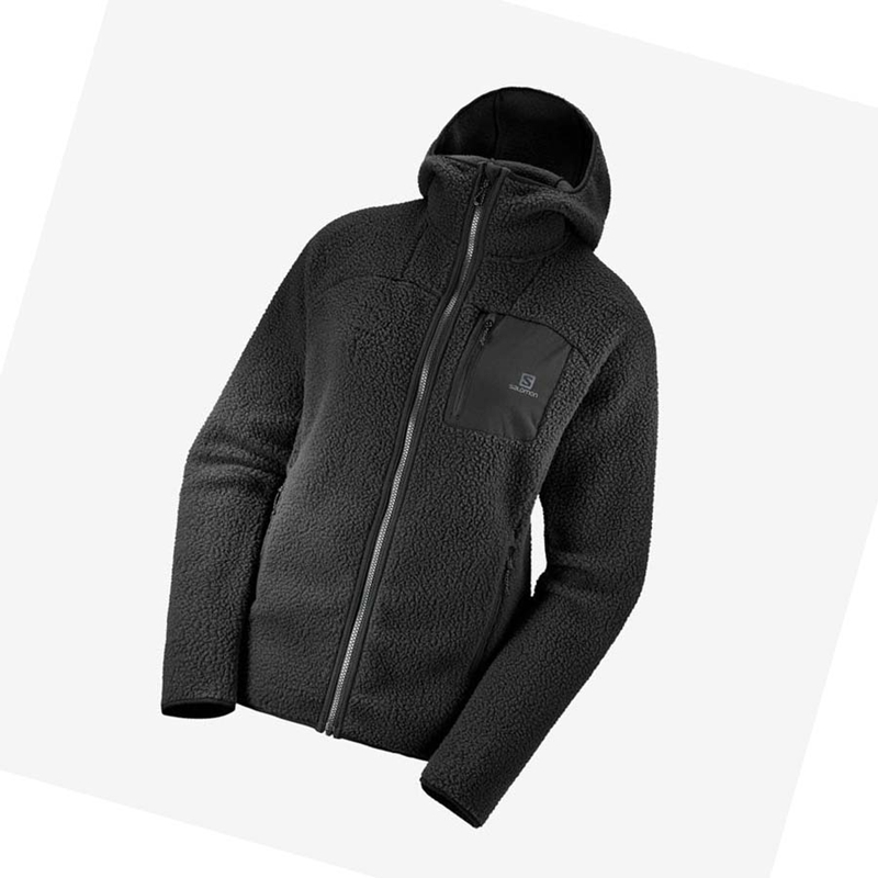 Salomon OUTLINE WARM TEDDY Hoodie Dam Svarta | WQZLXCA-30