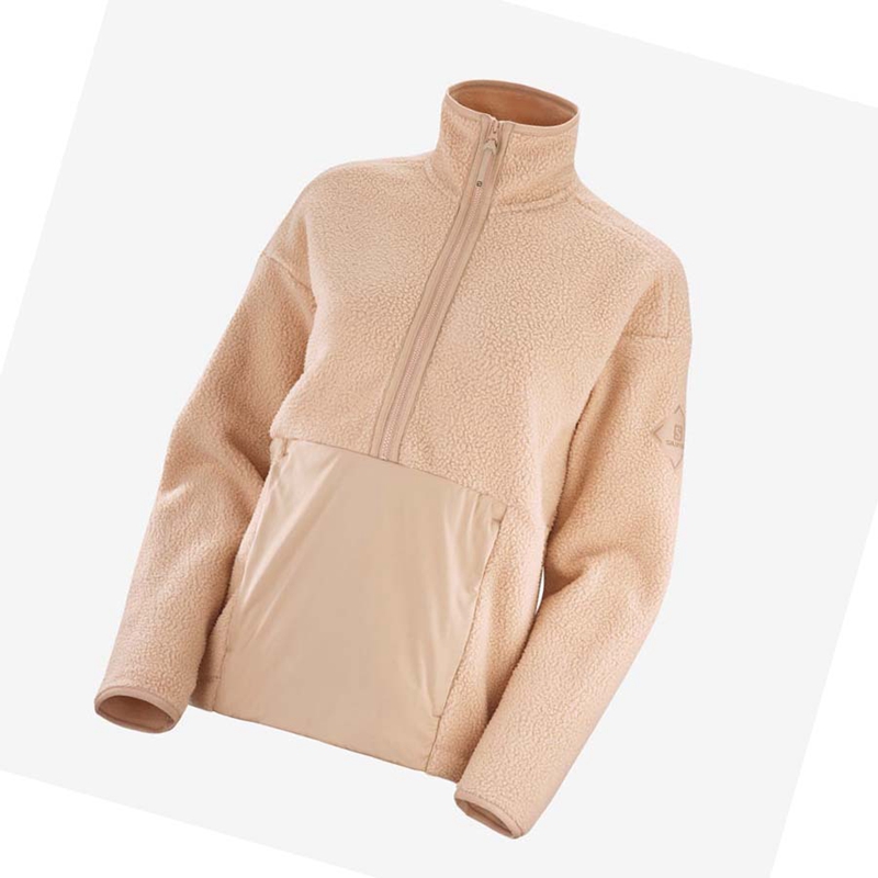 Salomon SNOWSHELTER TEDDY Hoodie Dam Rosa | ZYVWAUK-68