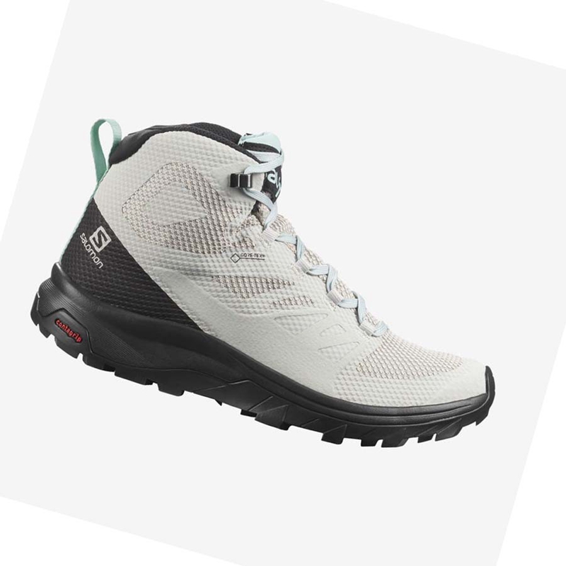 Salomon WoOUTLINE MID GORE-TEX Vandringsskor Dam Beige | KPOSNTJ-85