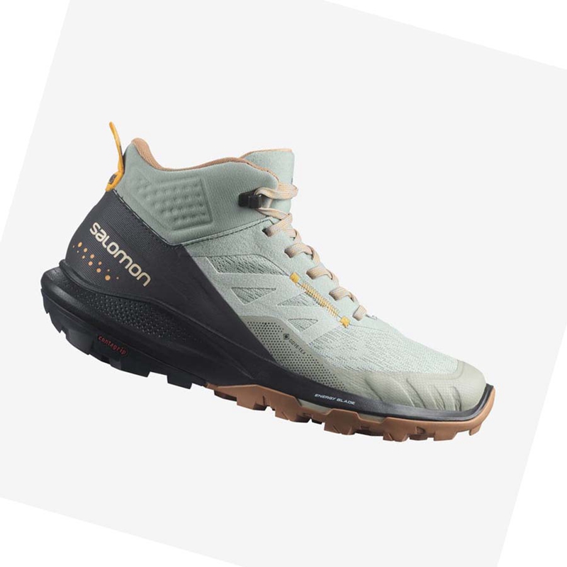 Salomon WoOUTPULSE MID GORE-TEX Vandringsskor Dam Mintgröna | ICWNDPT-95