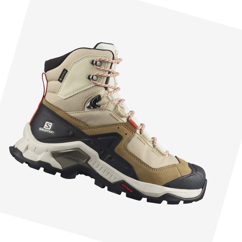 Salomon WoQUEST ELEMENT GORE-TEX Vandringsskor Dam Bruna | VIHJSYC-20