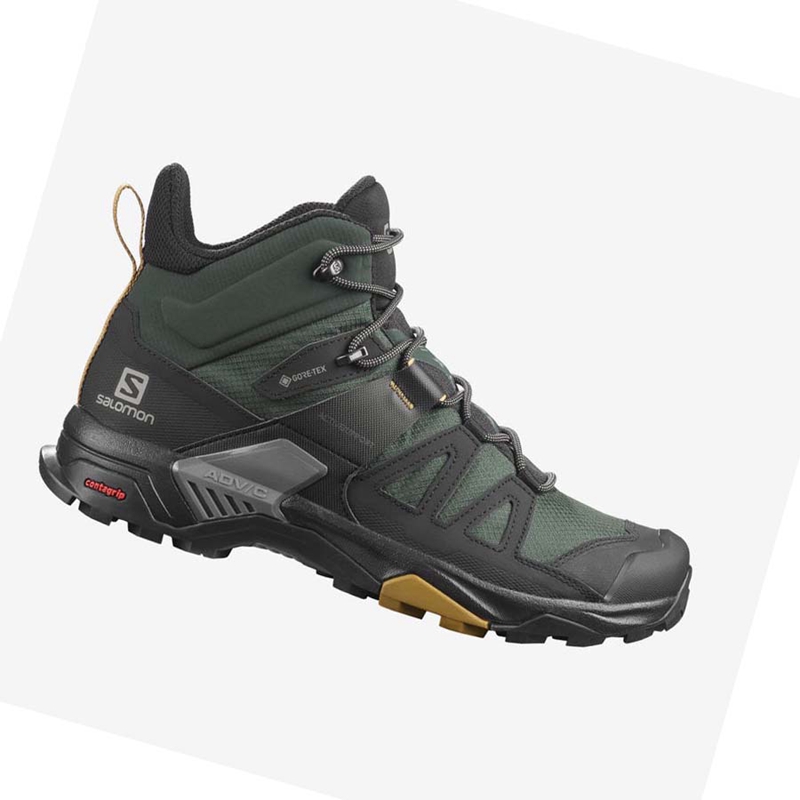 Salomon X ULTRA 4 MID GORE-TEX Vandringsskor Herr Gröna Svarta | PXGYVQC-48